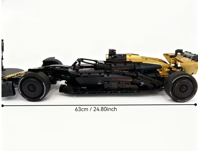f1 carro de carrera dorado con negro lego alternativo