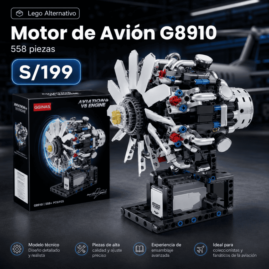 Motor de avión Lego Alternativo G8910 558 piezas precio 199 soles